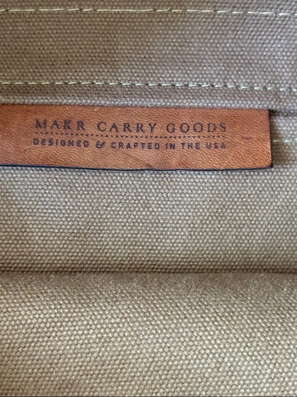 MAKR Carry Goods XLarge Canvas & Leather Farm Bag Tote Made in USA Tobacco/Brown